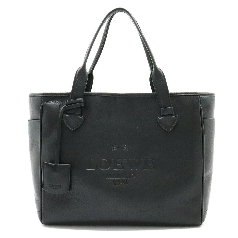 Loewe Heritage Tote Handbag Leather Black